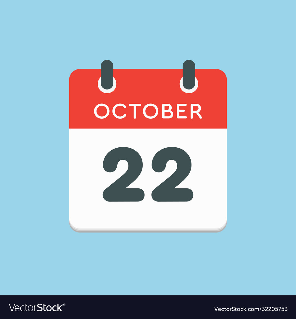 Calendar Icon Day October Template Date Vector Image