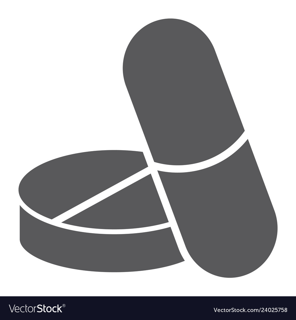 Pills Glyph Icon Medical And Pharmaceutical Vector Image