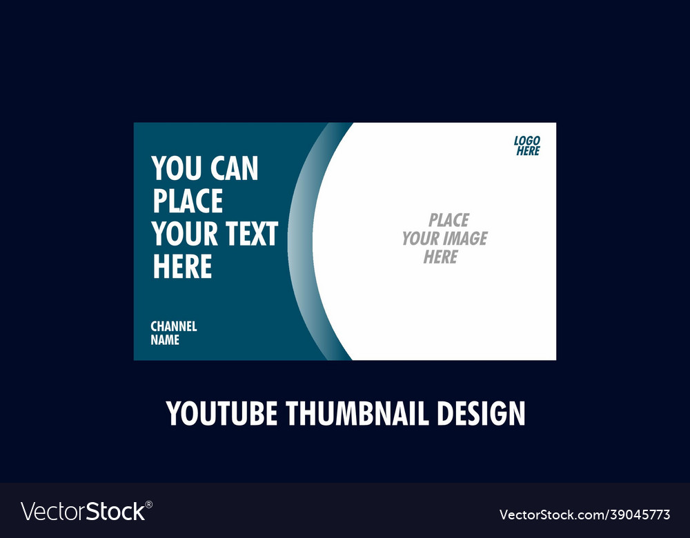 Colorful Editable Youtube Thumbnail Design Vector Image