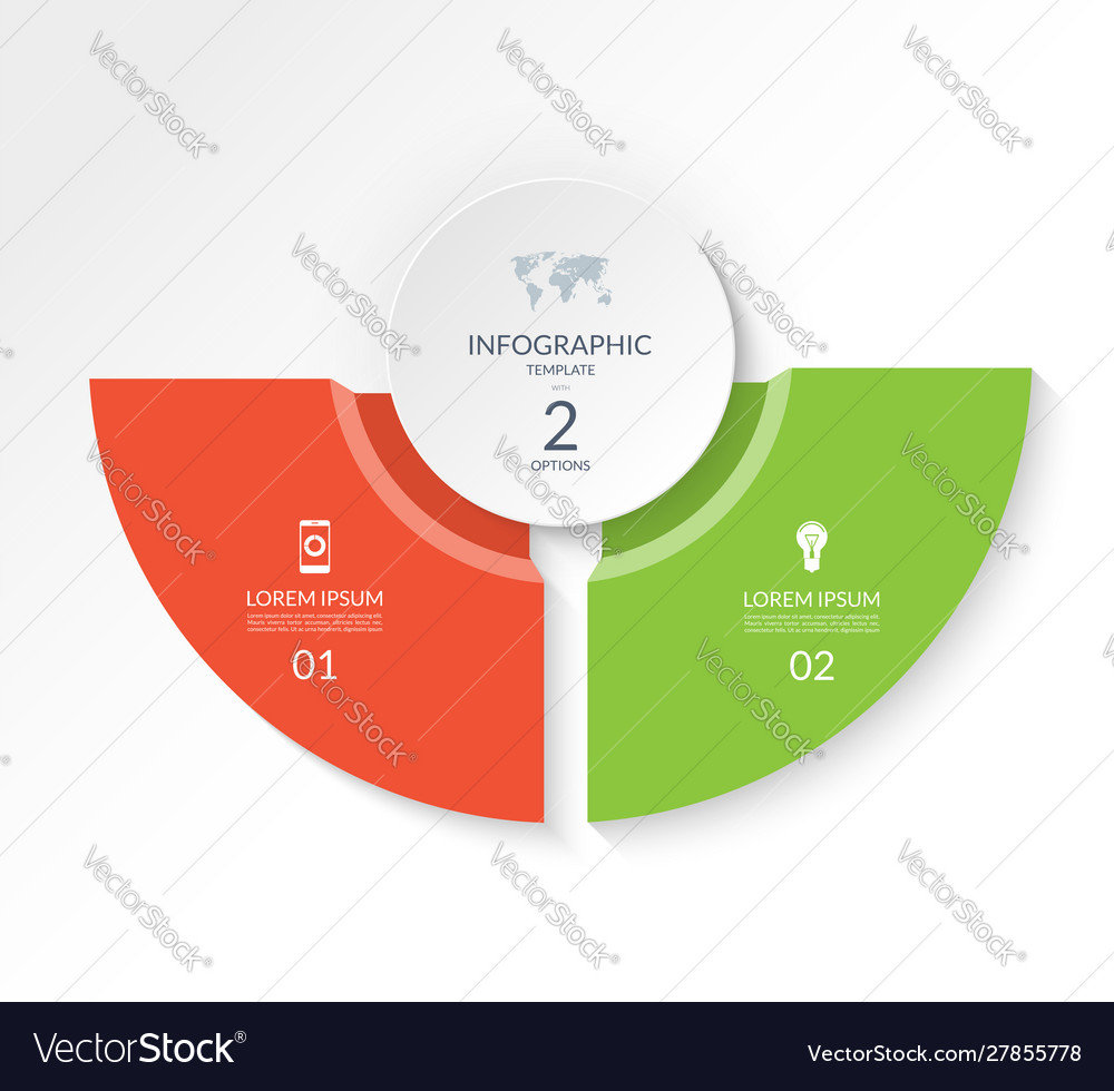 Infographic Semicircle Template With Options Vector Image