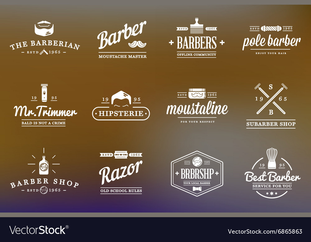 Set Of Barber Shop Elements And Shave Icons Vector Image