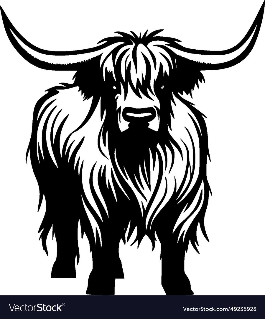 Highland Cow Minimalist And Simple Silhouette Vector Image