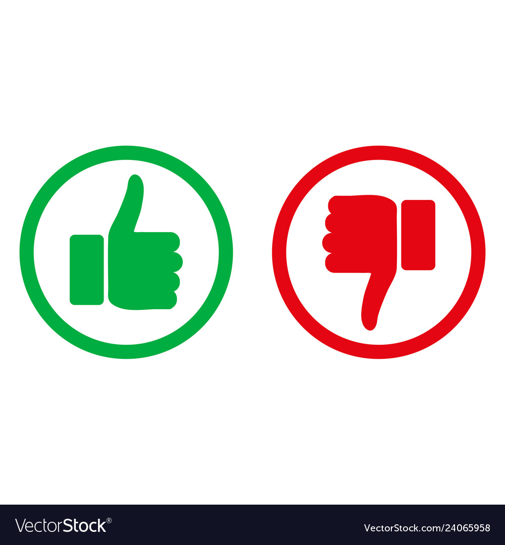 Like And Dislike Icons Set Thumbs Up Royalty Free Vector