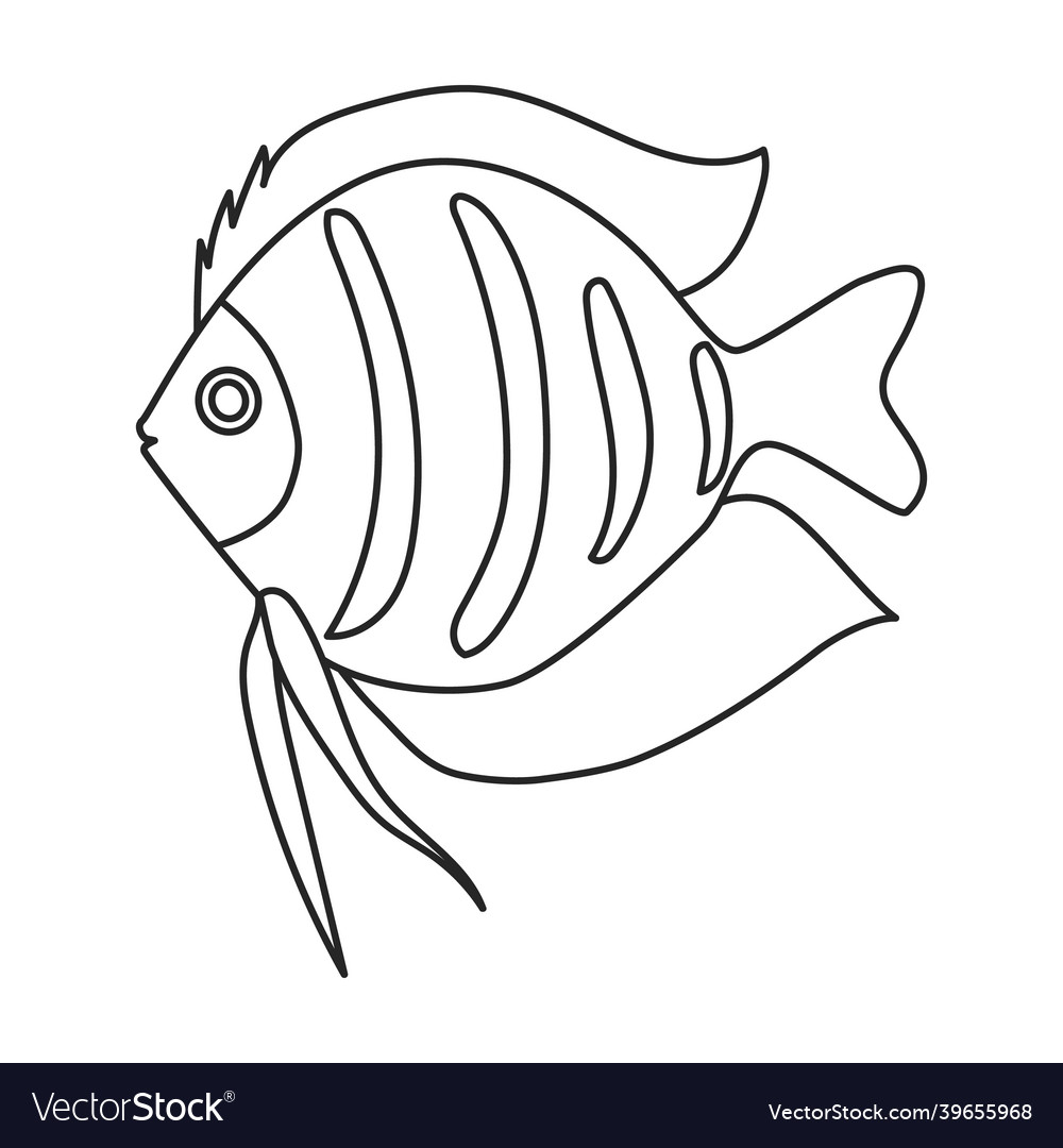 Tropical Fish Outline Icon Royalty Free Vector Image