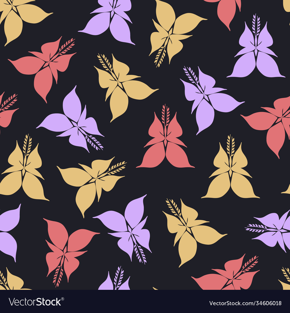 Butterflies Seamless Pattern Hand Drawn Vector Image