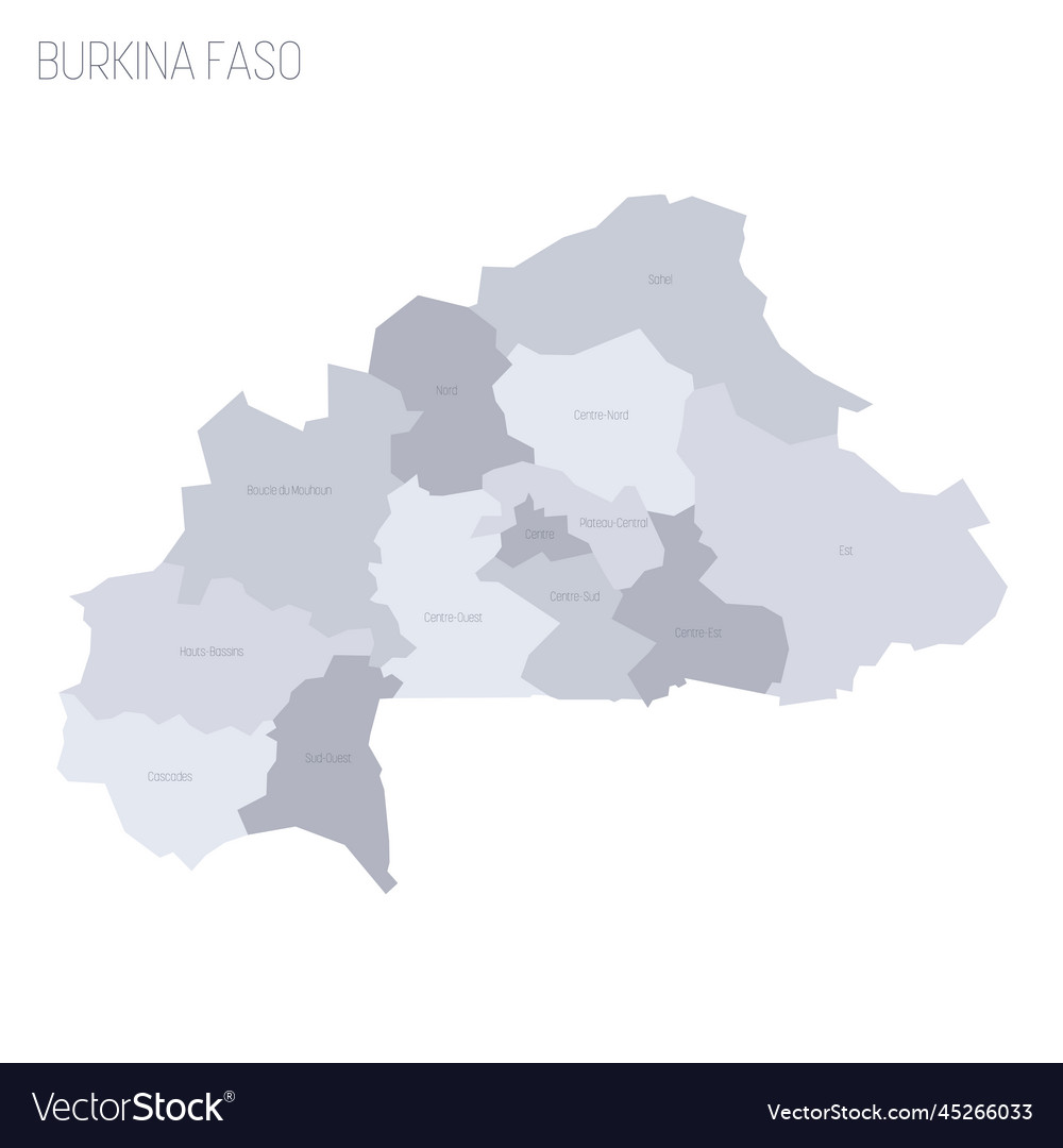 Burkina Faso Political Map Of Administrative Vector Image