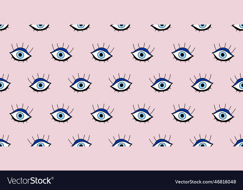 Evil Eye Seamless Pattern Background Royalty Free Vector