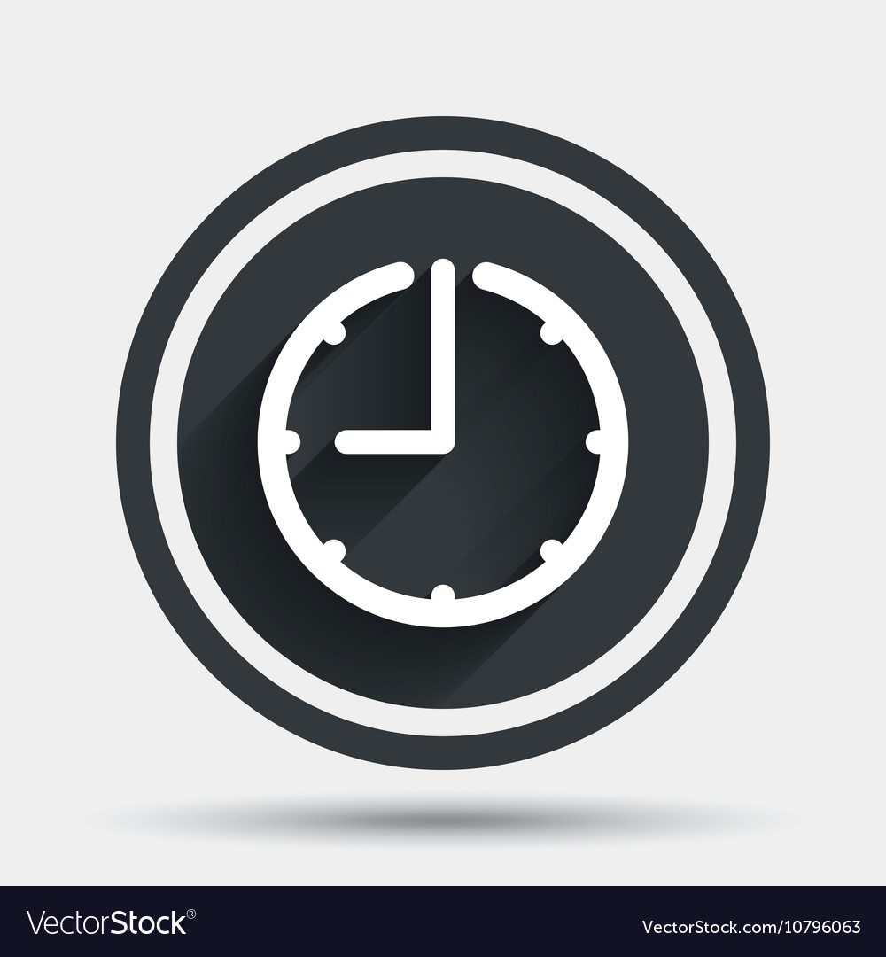 Clock Time Sign Icon Watch Or Timer Symbol Vector Image