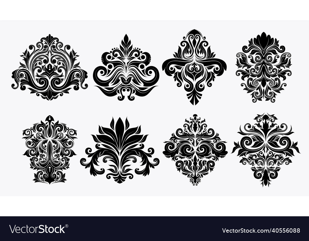 Set Of Swirl Elements For Design Royalty Free Vector Image