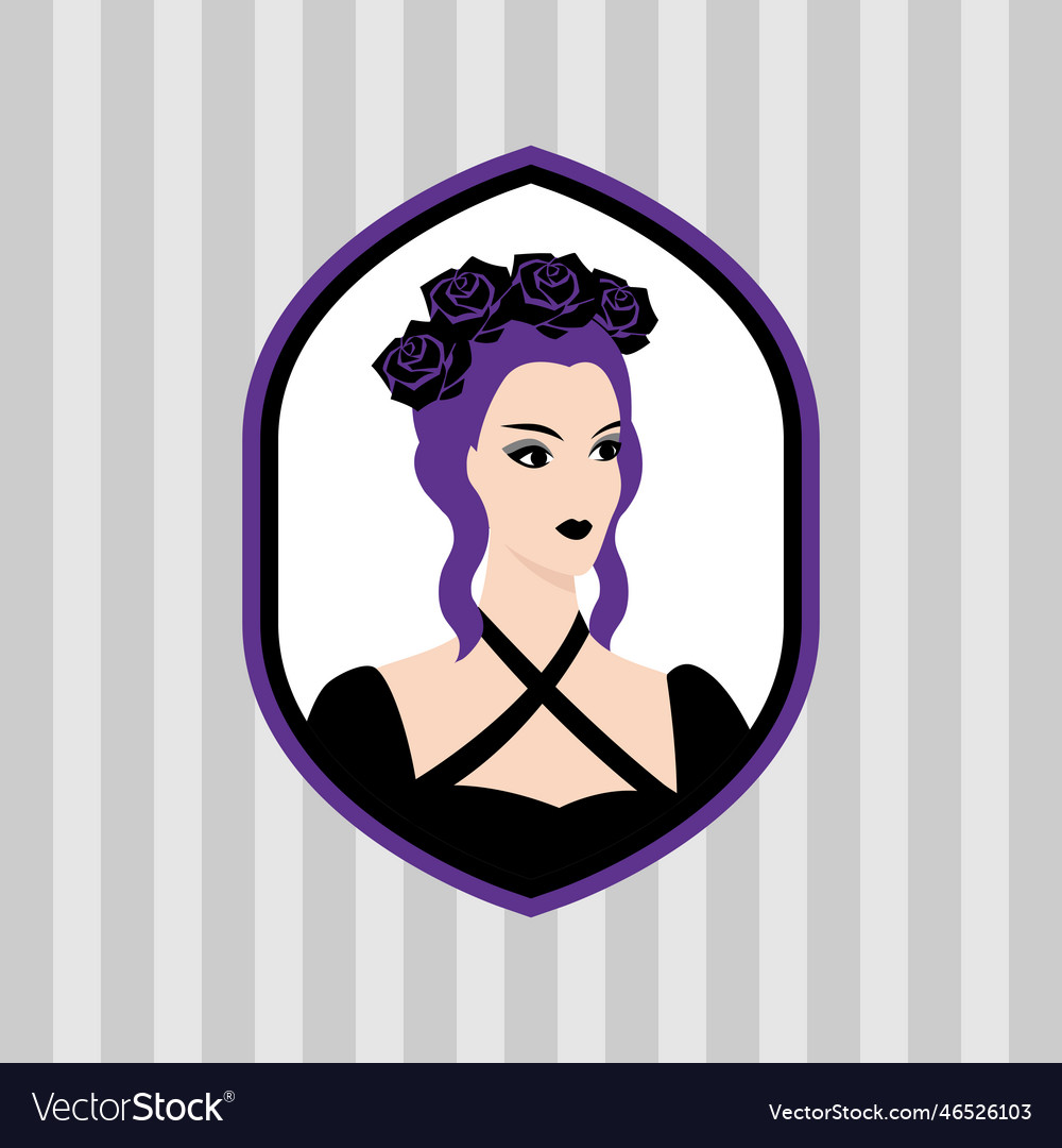 Girl In Gothic Style Dark Dress Royalty Free Vector Image