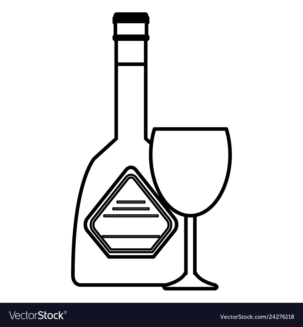 Whiskey Bottle With Cup Royalty Free Vector Image