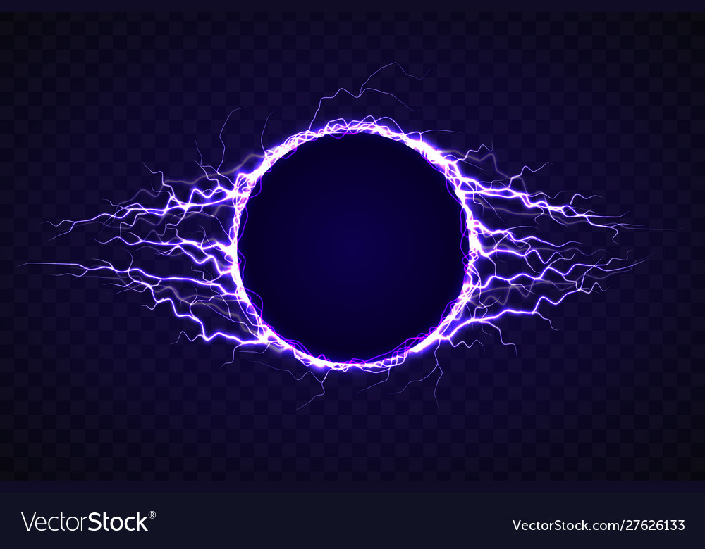 Electric Circle With Lightning Effect Royalty Free Vector