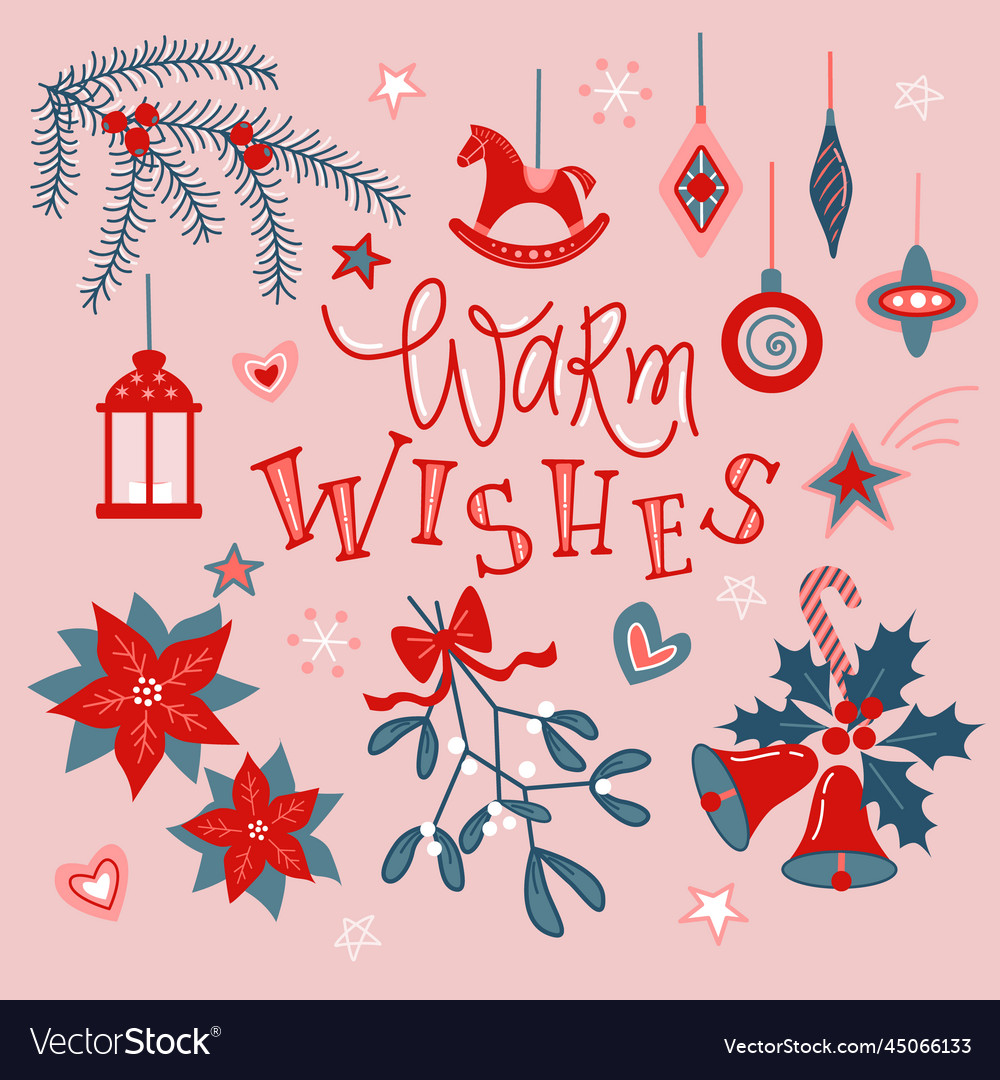 Greeting Card With Winters Holiday Wishes Vector Image