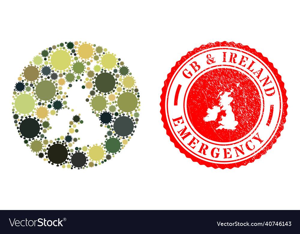 Emergency Grunge Seal And Covid Infection Mosaic Vector Image