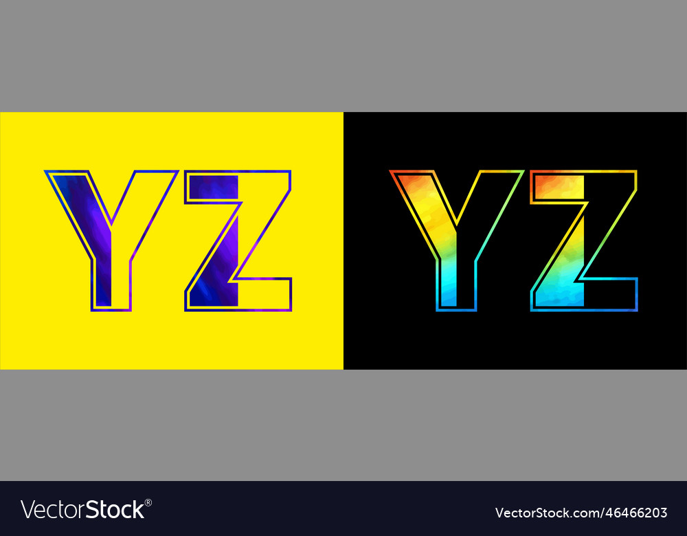 Initial Letter Yz Logo Icon Design Template Vector Image