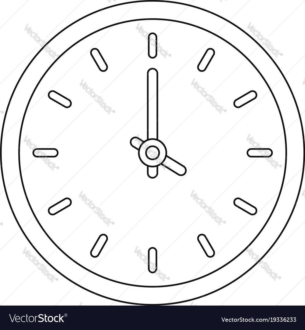 House Clock Icon Outline Style Royalty Free Vector Image