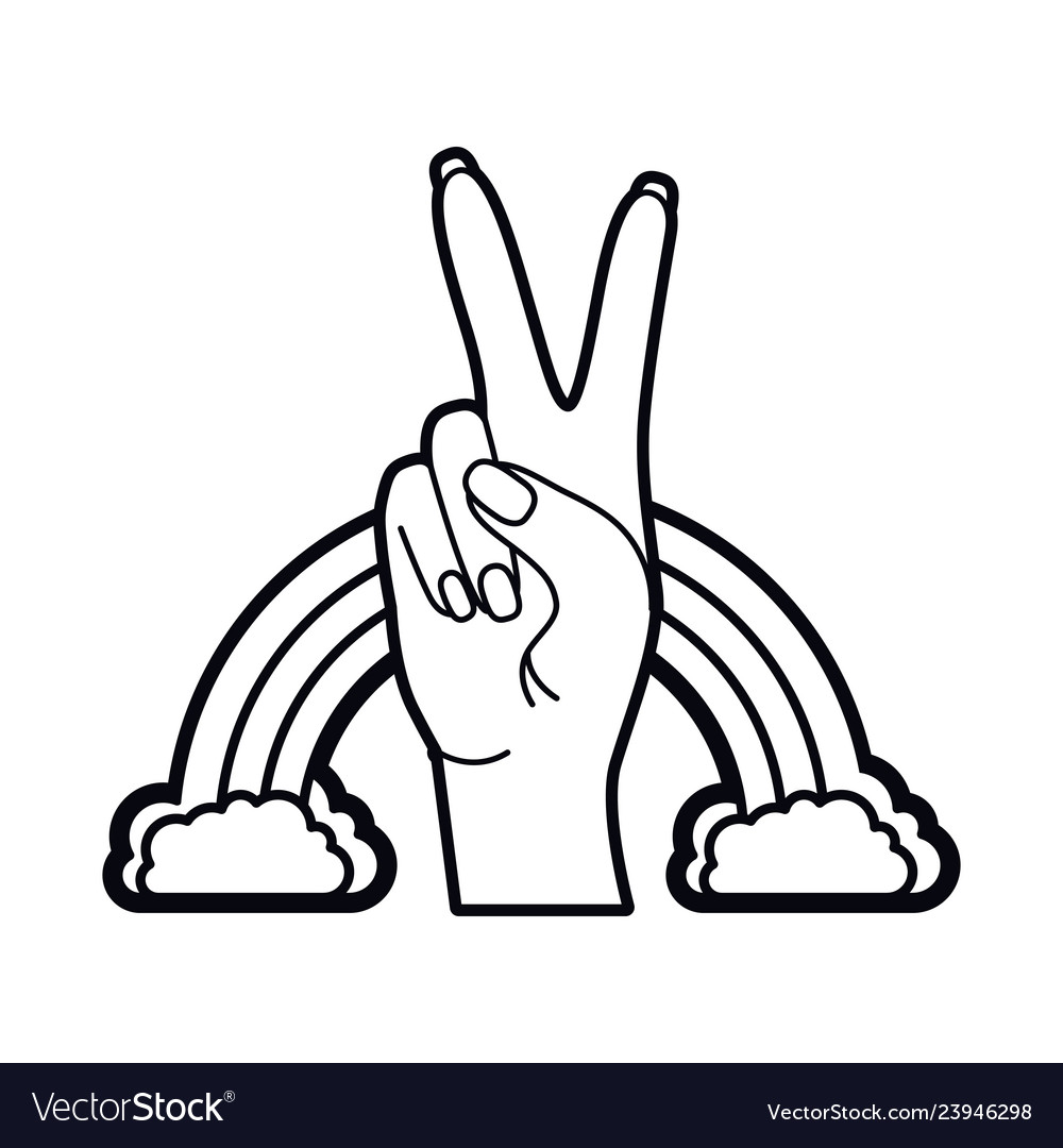 Hand With Peace Sign And Love Pop Art Royalty Free Vector