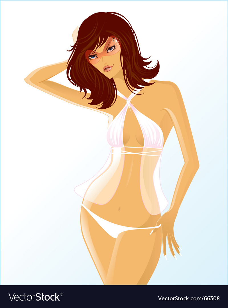 White Bikini Royalty Free Vector Image VectorStock