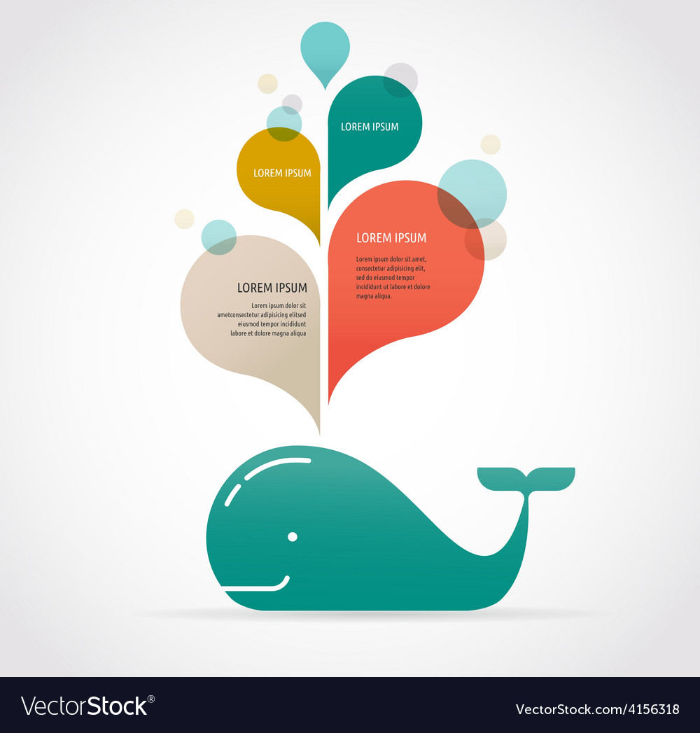 Whale Icon With Speech Bubbles Royalty Free Vector Image