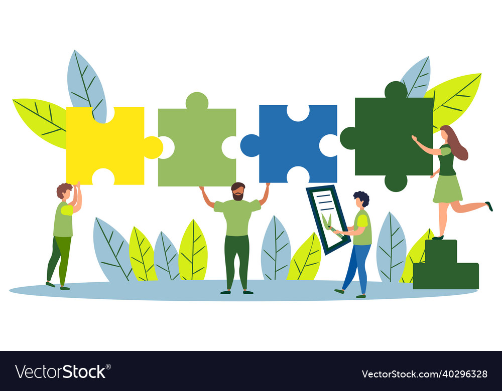 Business Concept Team Metaphor People Connecting Vector Image