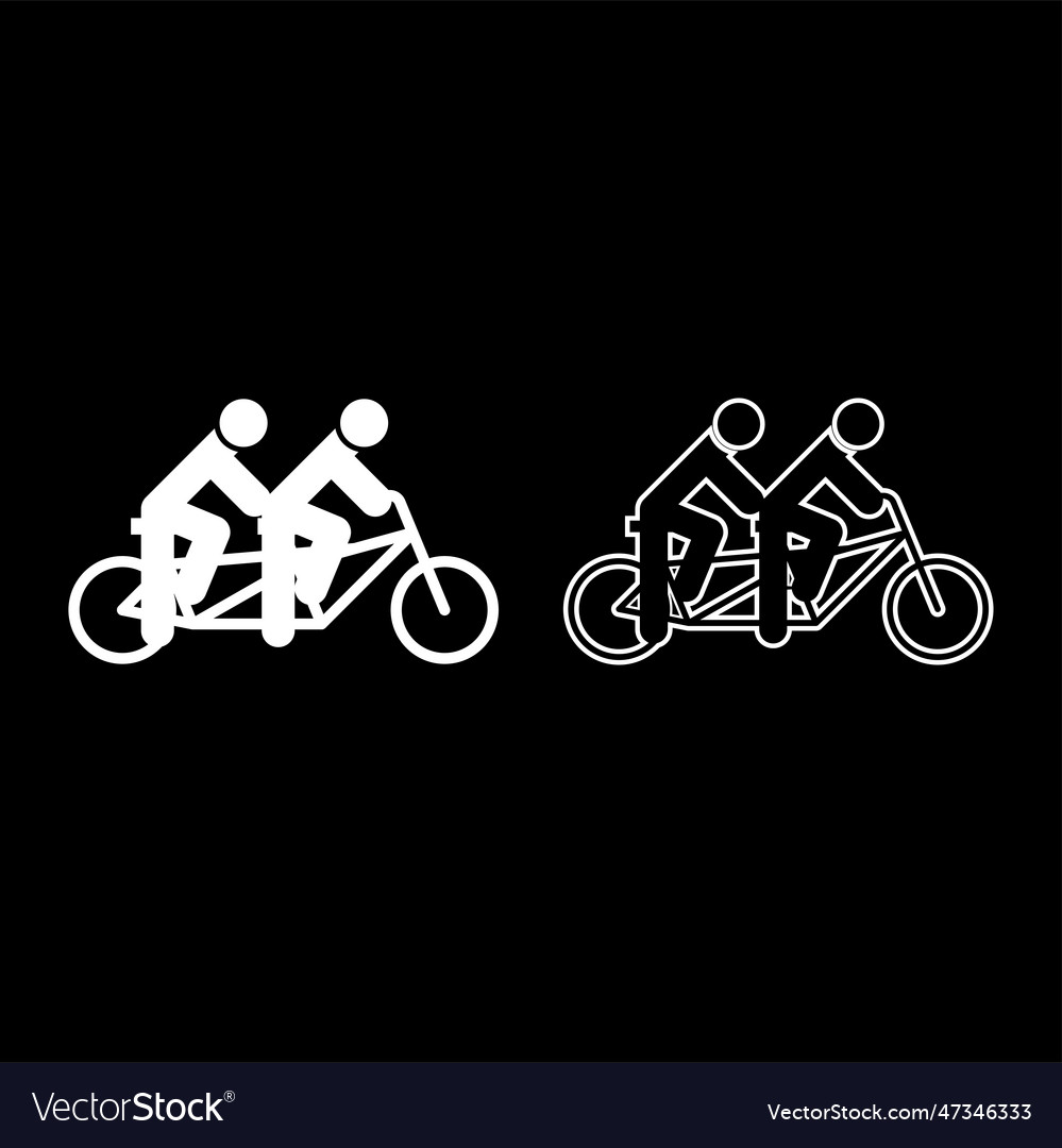 Two People On Tandem Bicycle Ride Together Bike Vector Image