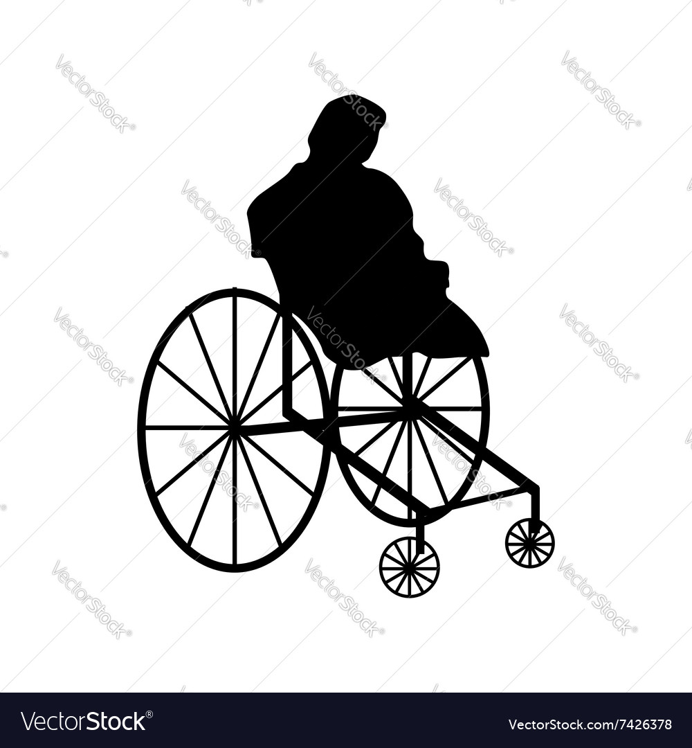 Man Or Woman In Wheelchair Silhouette Royalty Free Vector