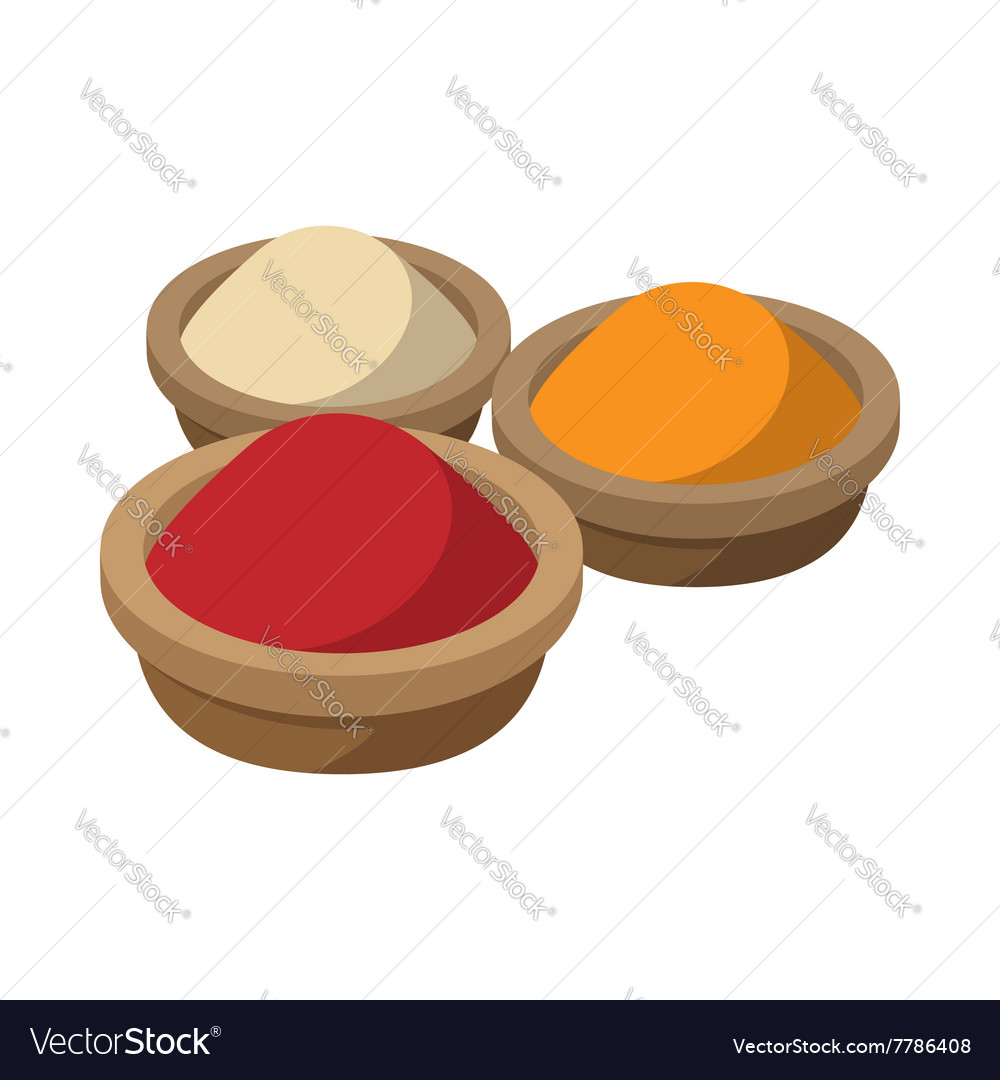 Indian Spices Icon Cartoon Style Royalty Free Vector Image