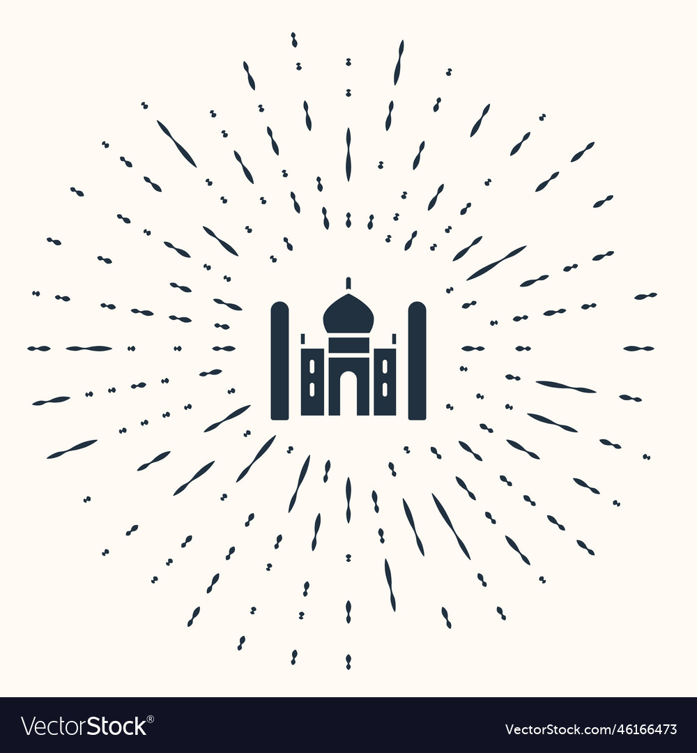 Grey Taj Mahal Mausoleum In Agra Indiaicon Vector Image