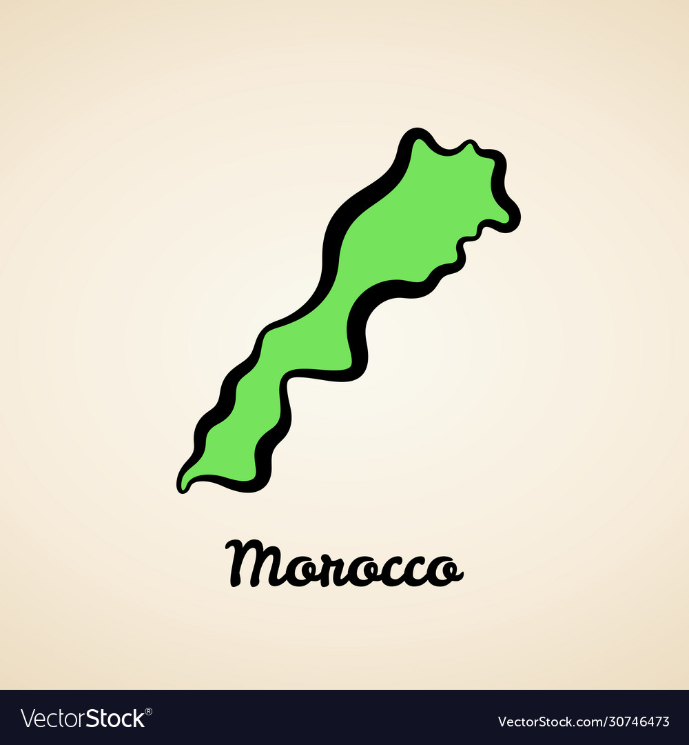 Morocco Outline Map Royalty Free Vector Image