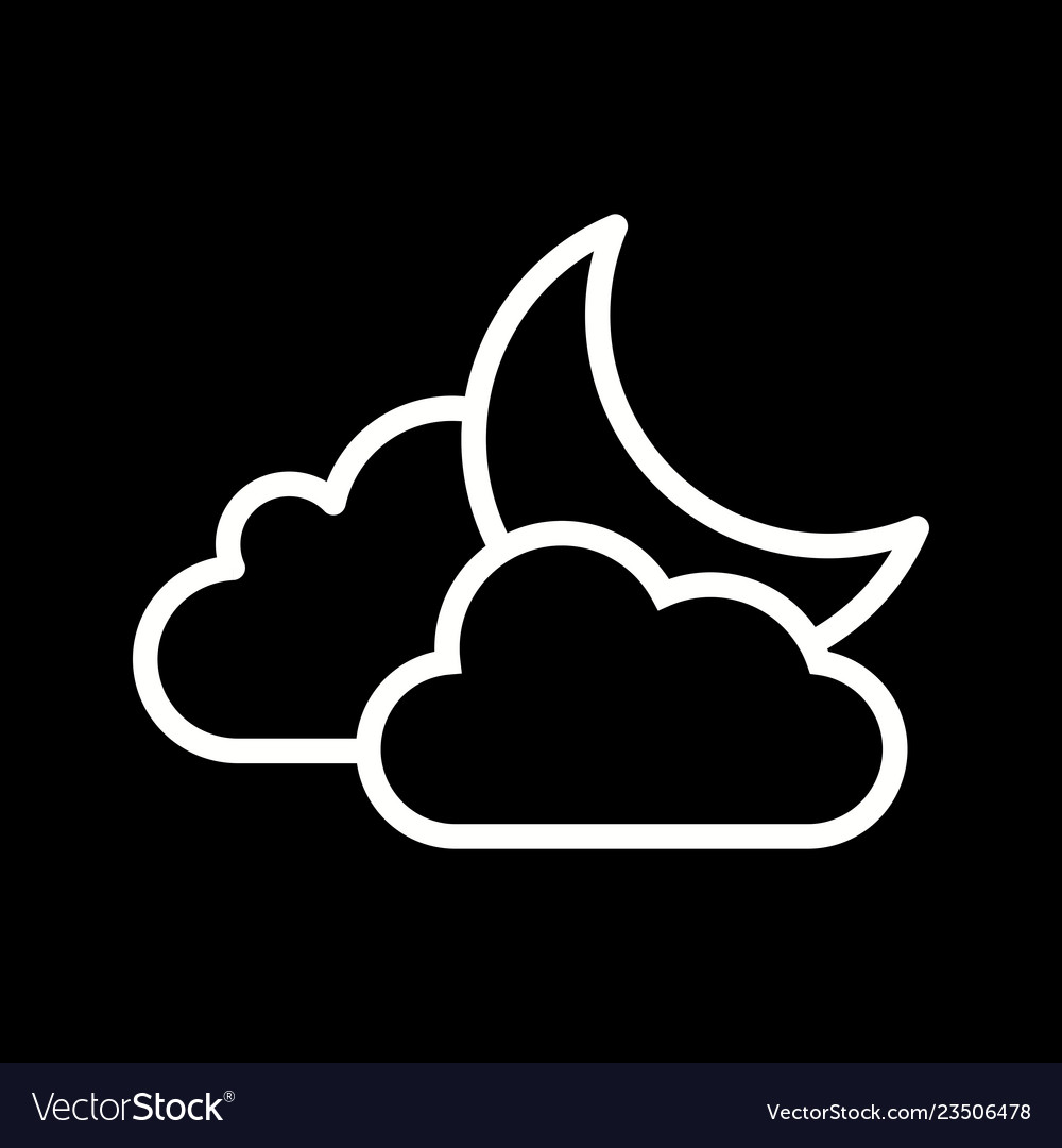 Cloud And Moon Icon Royalty Free Vector Image VectorStock