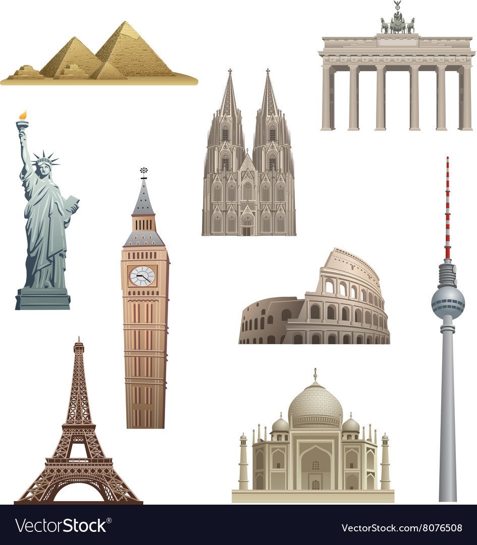 Landmarks World Royalty Free Vector Image VectorStock