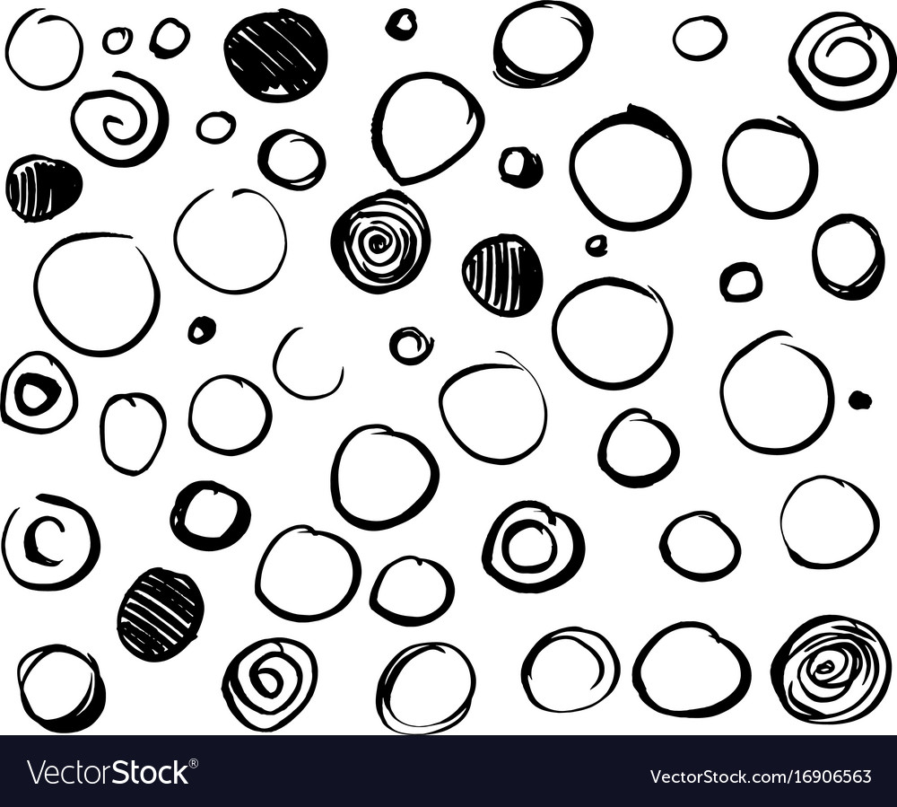 Set Scribble Circles Royalty Free Vector Image