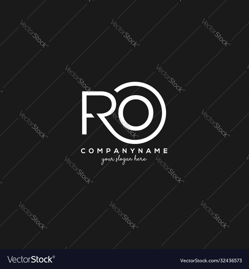 Initial Ro Letter Logo With Circle Template Vector Image