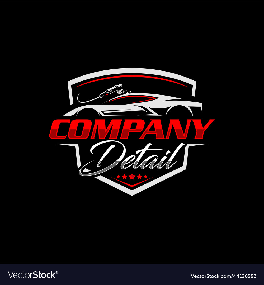 Detailing Car Logo And Wash Royalty Free Vector Image