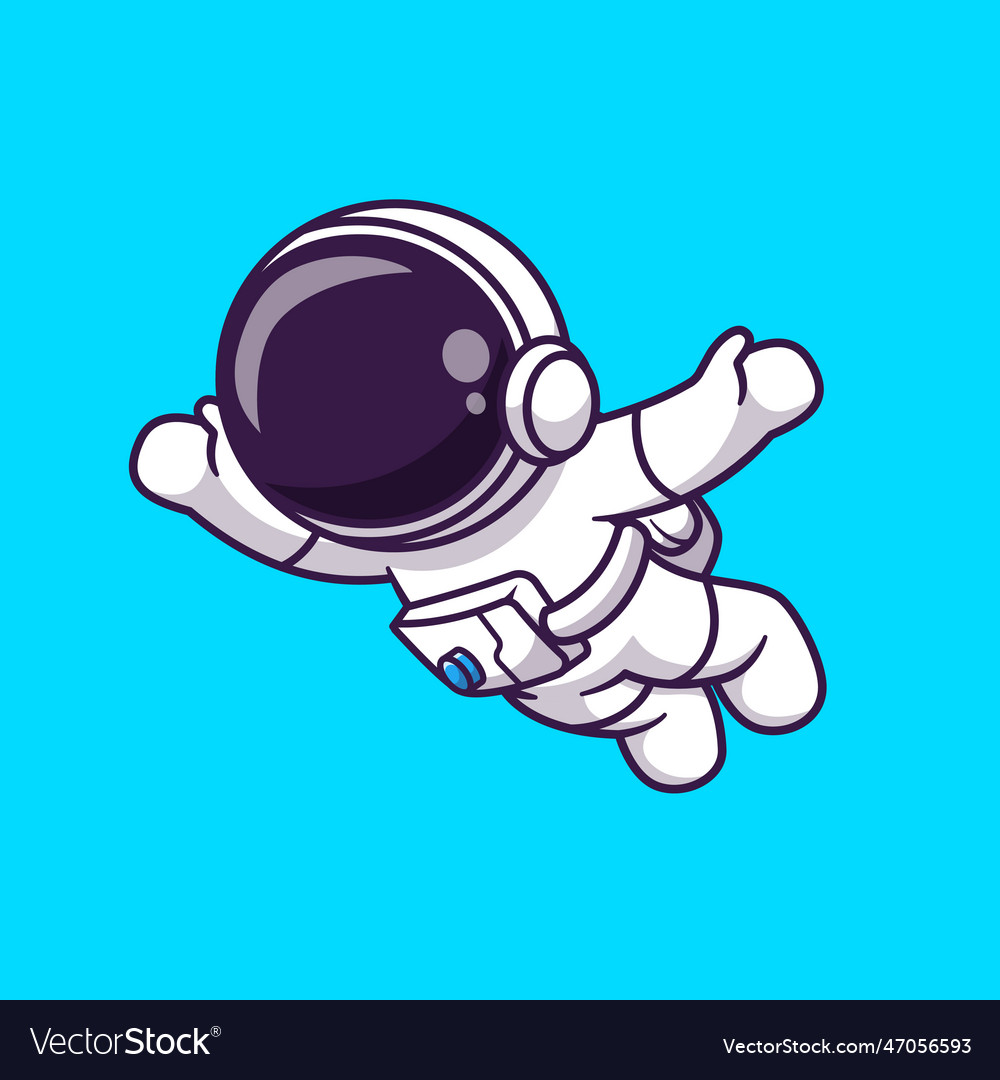 Astronaut Floating In Space Cartoon Royalty Free Vector