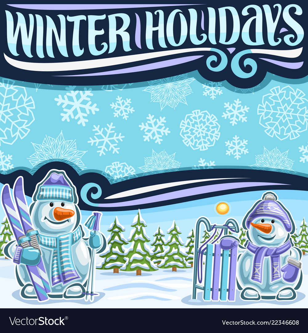 Poster For Winter Holidays Royalty Free Vector Image