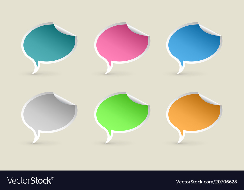 Colorful Paper Speech Bubbles Royalty Free Vector Image