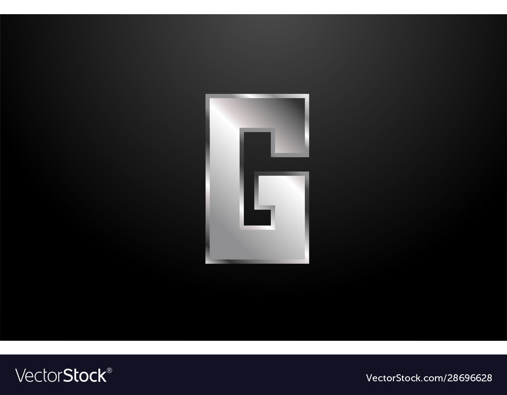 Silver Metal Alphabet Letter G Logo Icon Design Vector Image