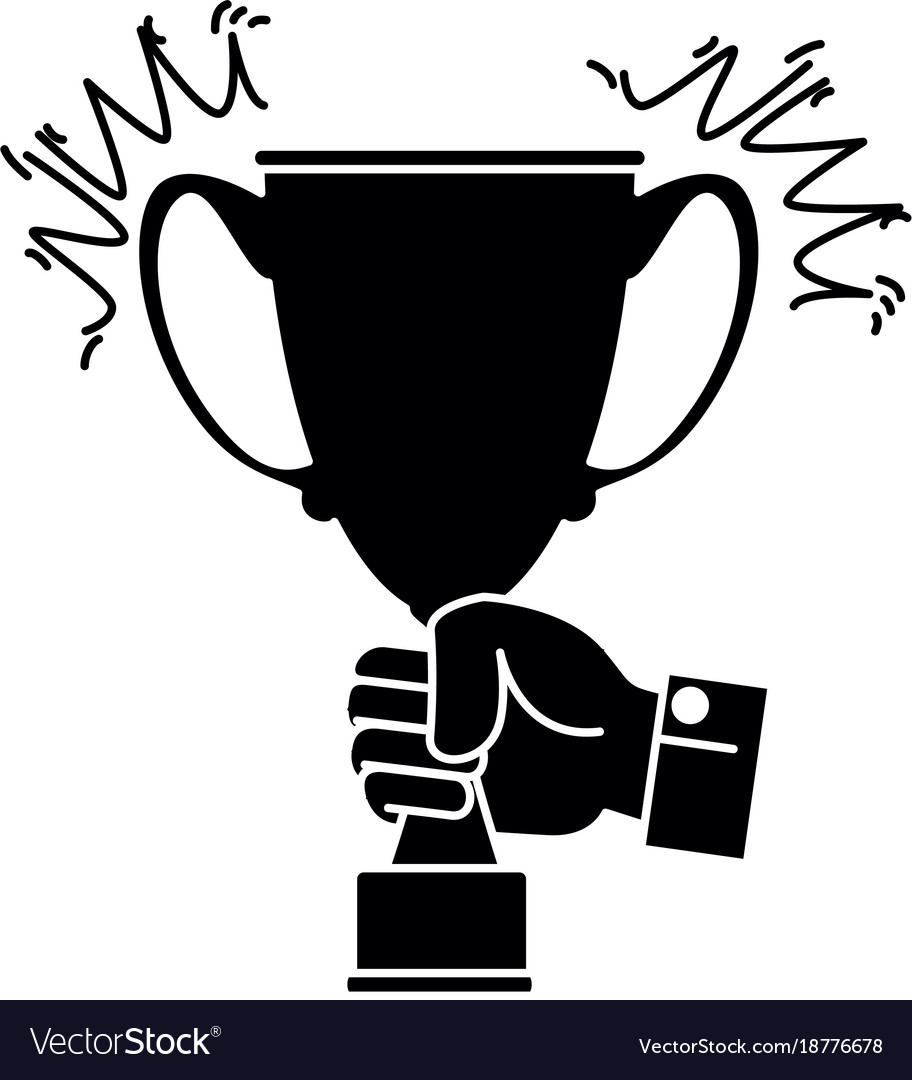 Hand With Trophy Cup Award Icon Royalty Free Vector Image