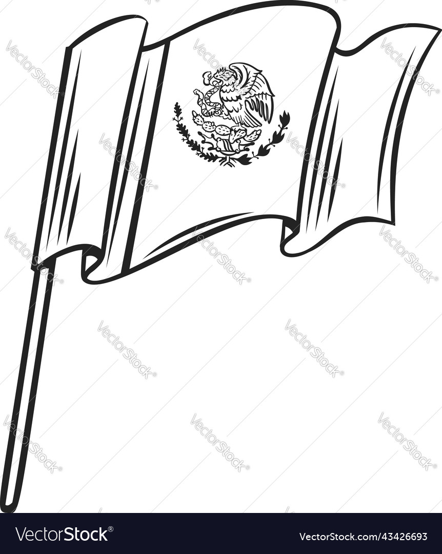 Waving Flag Of Mexico Royalty Free Vector Image