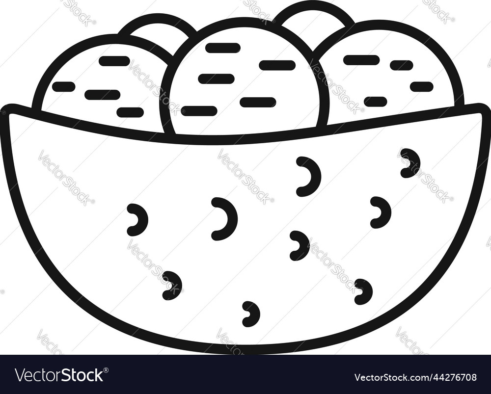 Falafel With Herbs Icon Outline Cooking Royalty Free Vector