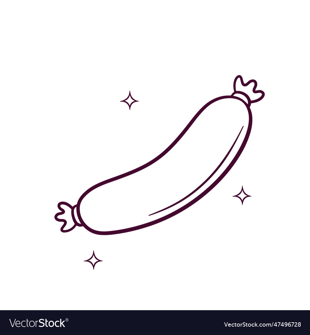 Hand Drawn Sausage Doodle Sketch Royalty Free Vector Image