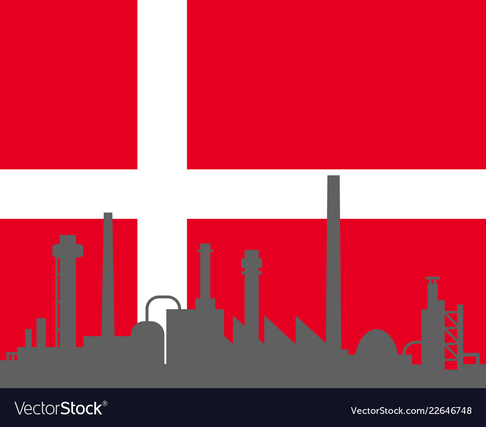 Industry And Flag Of Denmark Royalty Free Vector Image