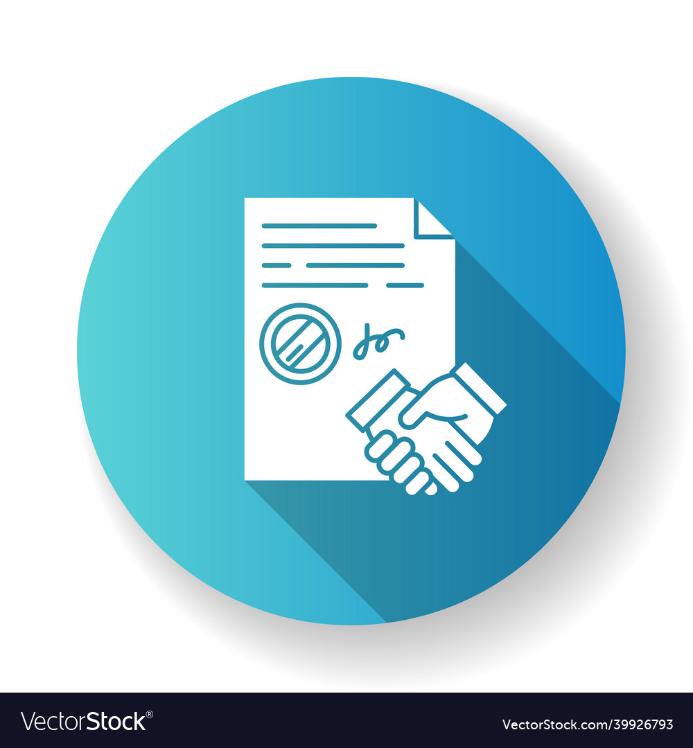 Conclusion Of Contract Blue Flat Design Long Vector Image