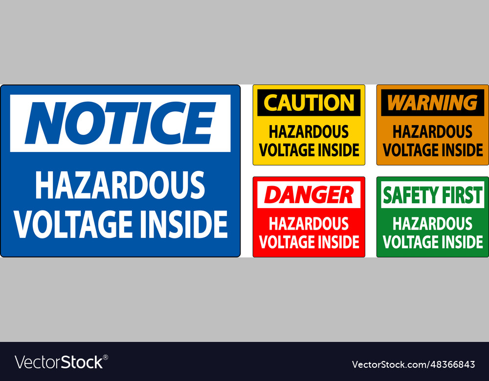 Danger Sign Hazardous Voltage Inside Royalty Free Vector