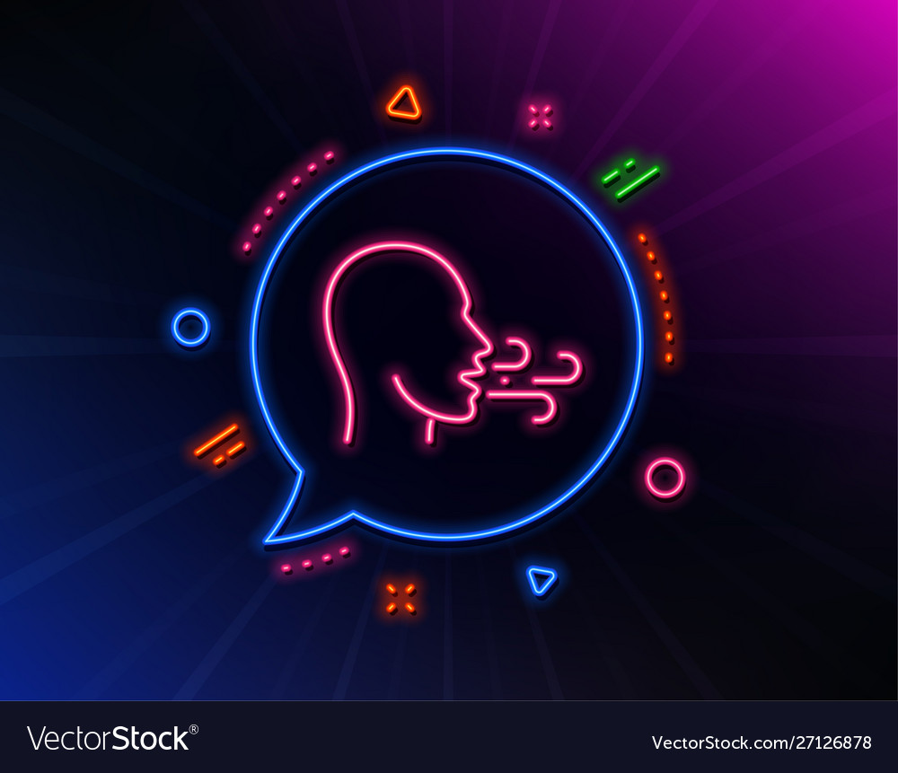 Breathing Line Icon Breath Difficulties Sign Vector Image