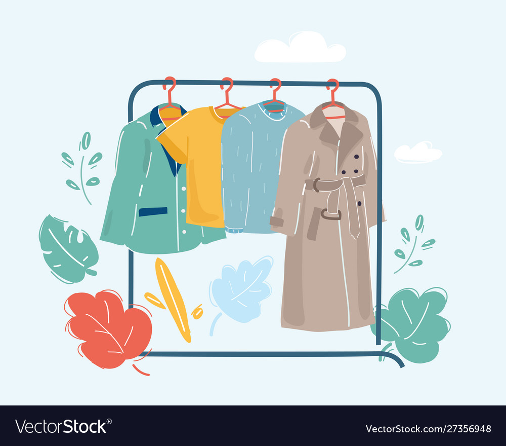 Fashion Clothing On Hangers Royalty Free Vector Image