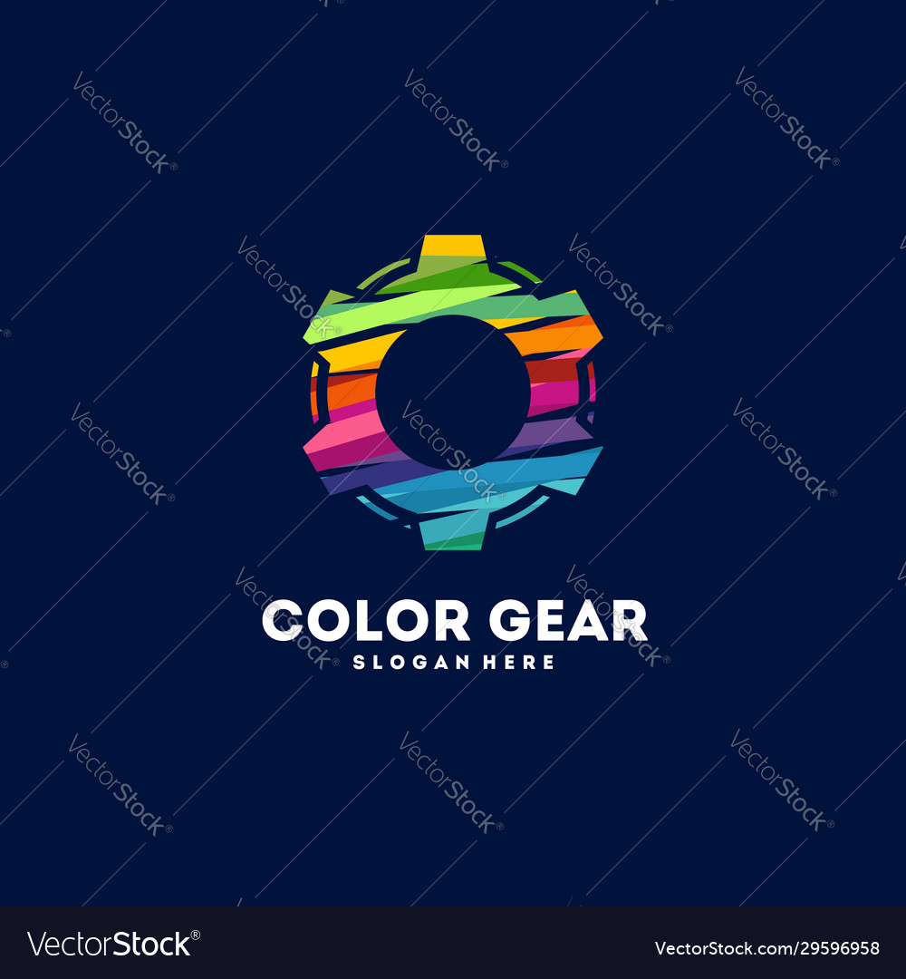 Colorful Gear Logo Designs Concept Service Logo Vector Image