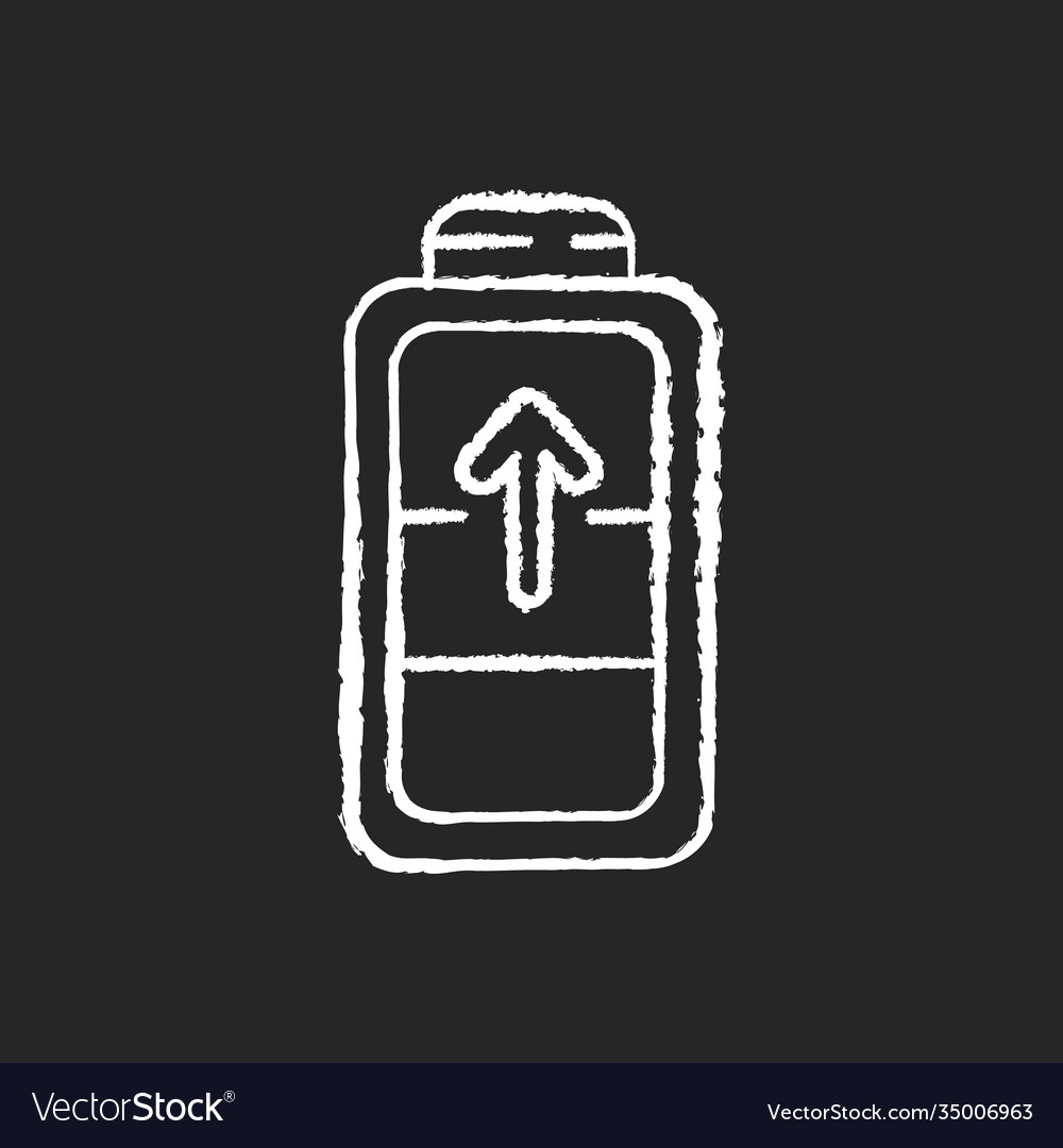 Battery Charging Process Chalk White Icon Vector Image