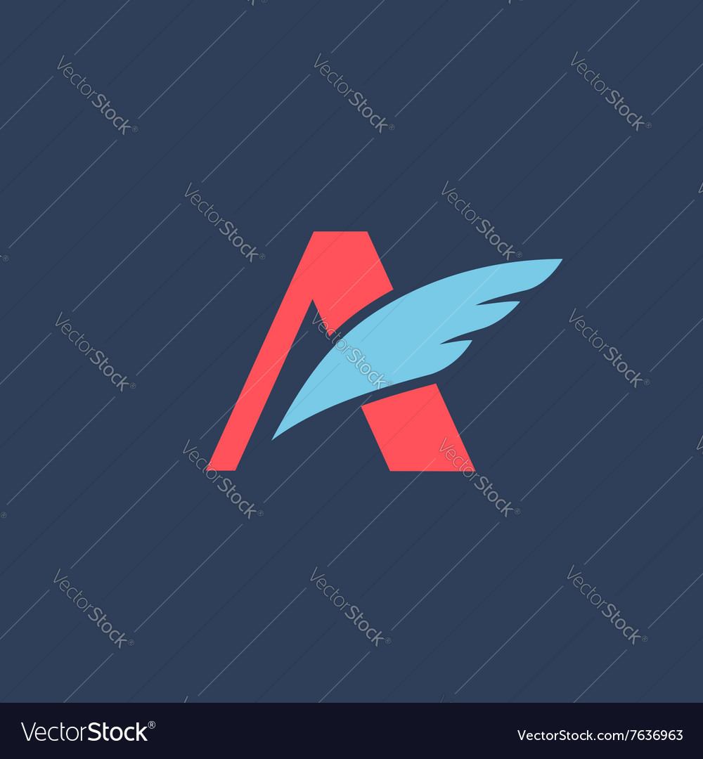 Letter A Wing Logo Icon Design Template Elements Vector Image